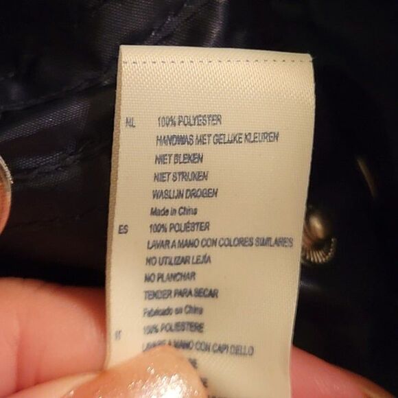 I Love H81  Womens Jacket Blue M Windbreaker Moto Cropped - Picture 6 of 7